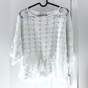 NWOT 100% Cotton Shell White Crochet Women Top